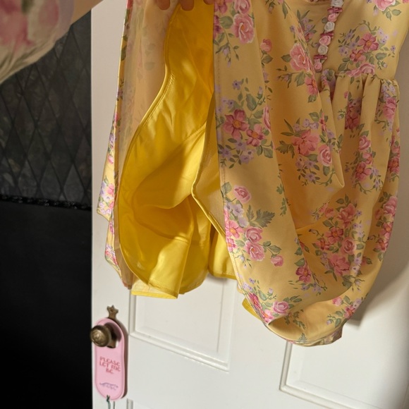 Sugar Thrillz | Dolls Kill Yellow Floral Princess Party Mini Dress - Picture 8 of 12